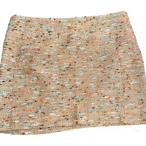 Diane Von Furstenberg Kawa Mini Skirt Multi Print Neutral Tweed New Women’s Sz 6